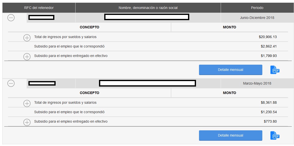 Visor de comprobante de nómina para ejercicio 2018 Contador Contado