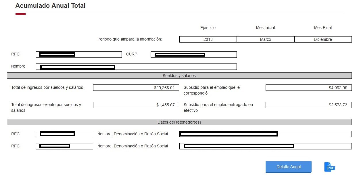 Visor de comprobante de nómina para ejercicio 2018 Contador Contado