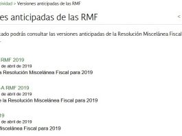 Resolución Miscelánea Fiscal 2019