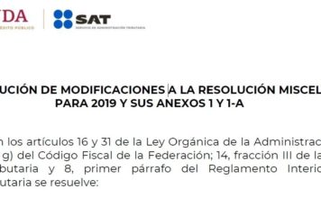 Versión anticipada de la Segunda Resolución de Modificaciones a la RMF para 2019 segunda resolución de modificaciones a la RMF 2019