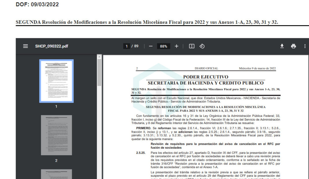 2da Segunda Resolución modificacion DOF 2022