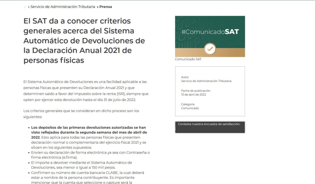 Criterios Sistema Automático de Devoluciones