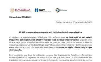 anuncio SAT depositos en efectivo